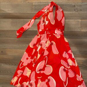 Boho Bright Summer Floral Print Midi Dress